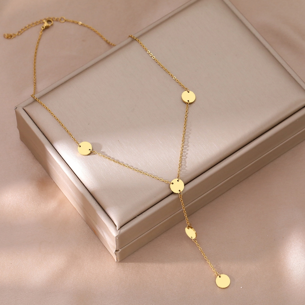 Long Tassel Round Pendants Necklace - Picture 3 of 6